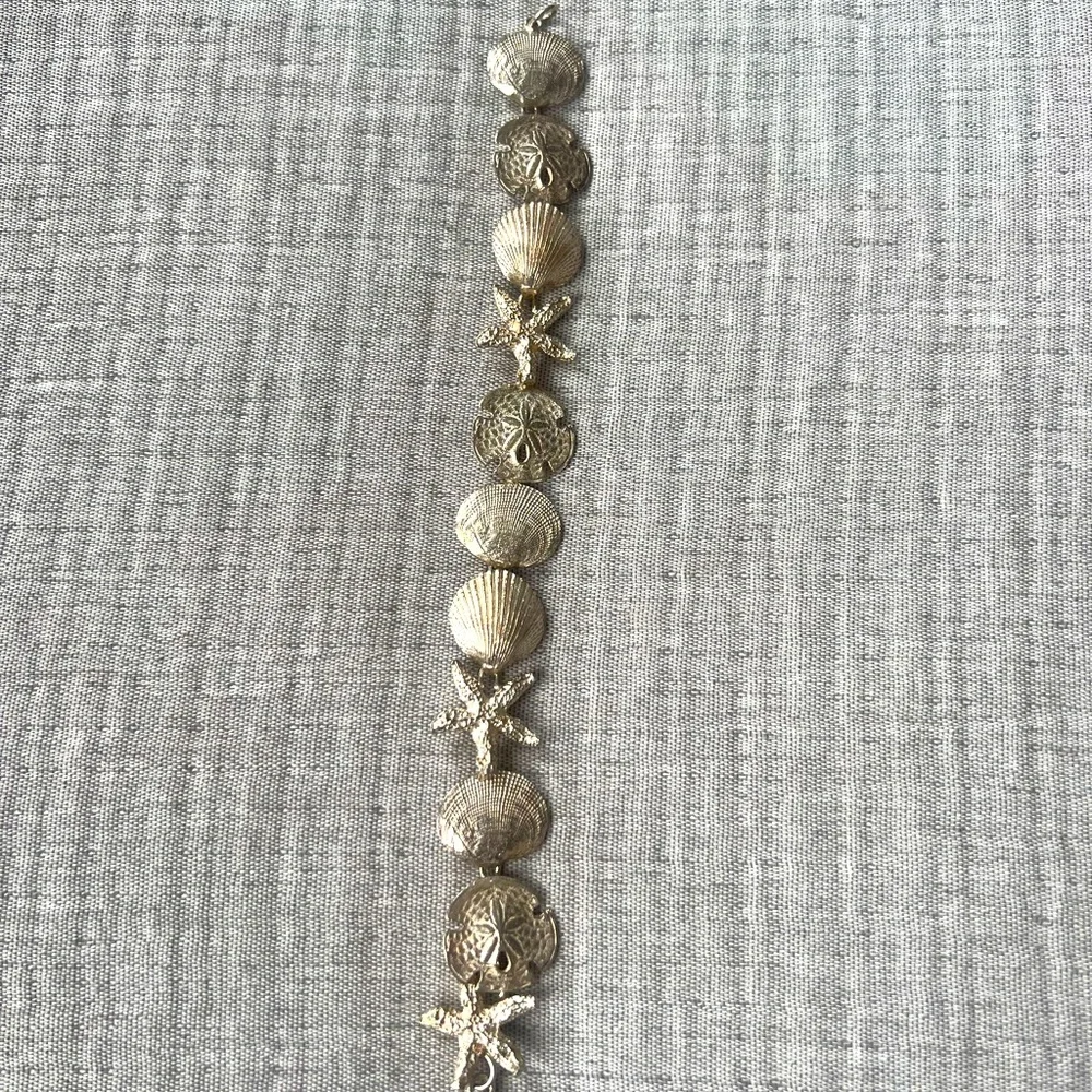 Sterling silver seashells bracelet - Picture 1 of 4